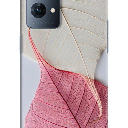 White Pink Leaf Oppo Reno7 Pro 5G Hard Case Back Cover by Casekaro