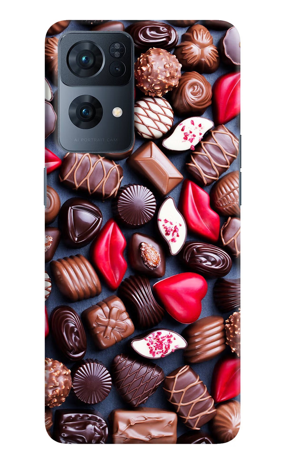 Chocolates Oppo Reno7 Pro 5G Hard Case Back Cover by Casekaro