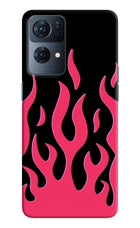 Fire Flames Oppo Reno7 Pro 5G Hard Case Back Cover by Casekaro
