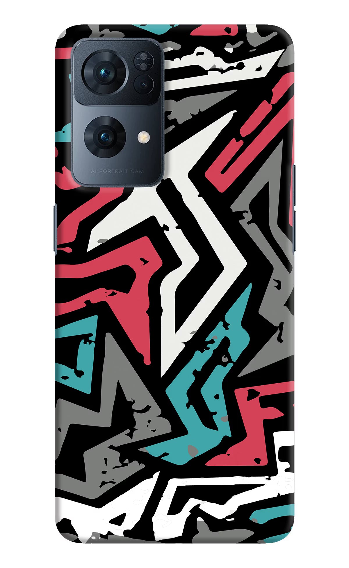 Geometric Graffiti Oppo Reno7 Pro 5G Hard Case Back Cover by Casekaro