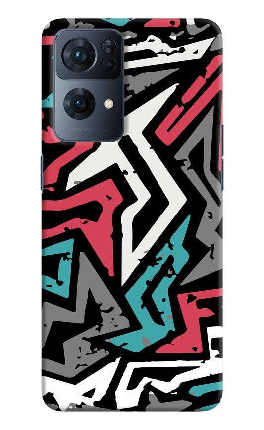 Geometric Graffiti Oppo Reno7 Pro 5G Hard Case Back Cover by Casekaro