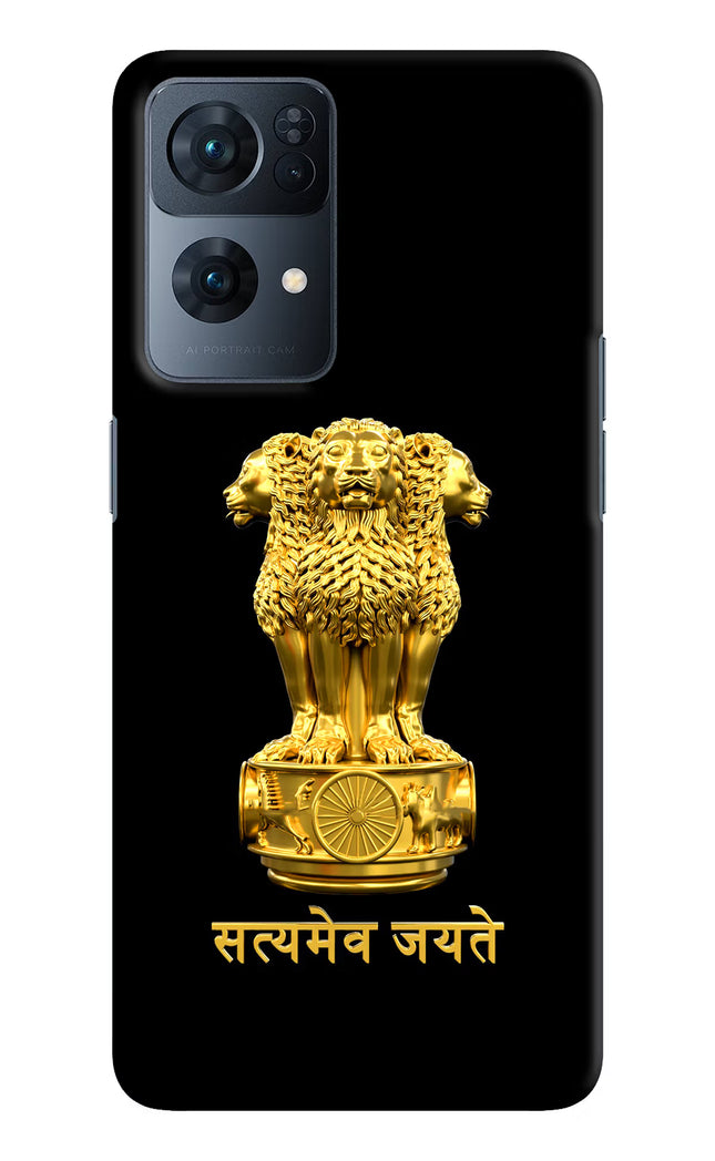 Satyamev Jayate Golden Oppo Reno7 Pro 5G Hard Case Back Cover by Casekaro