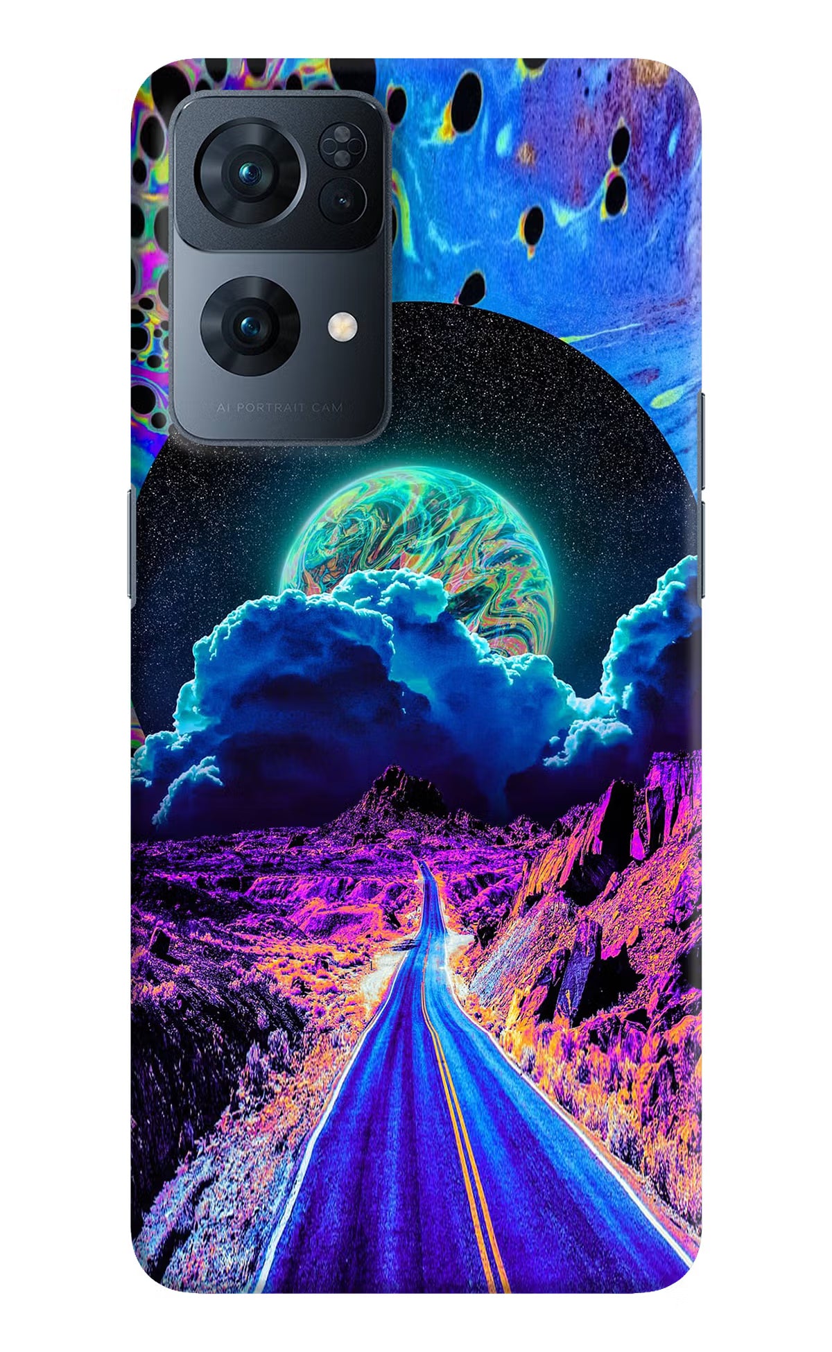 Psychedelic Painting Oppo Reno7 Pro 5G Hard Case Back Cover by Casekaro
