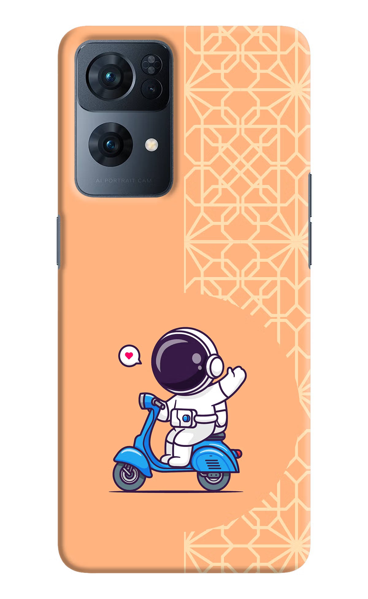 Cute Astronaut Riding Oppo Reno7 Pro 5G Hard Case Back Cover by Casekaro