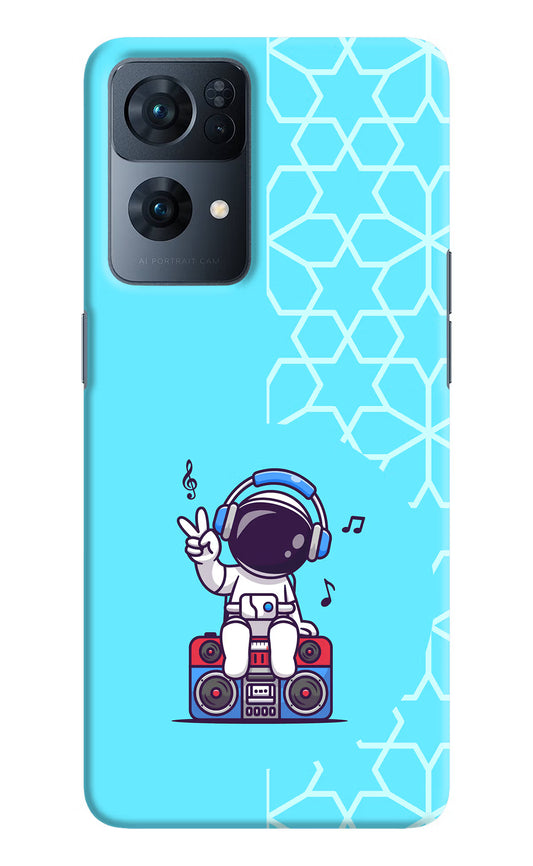 Cute Astronaut Chilling Oppo Reno7 Pro 5G Hard Case Back Cover by Casekaro