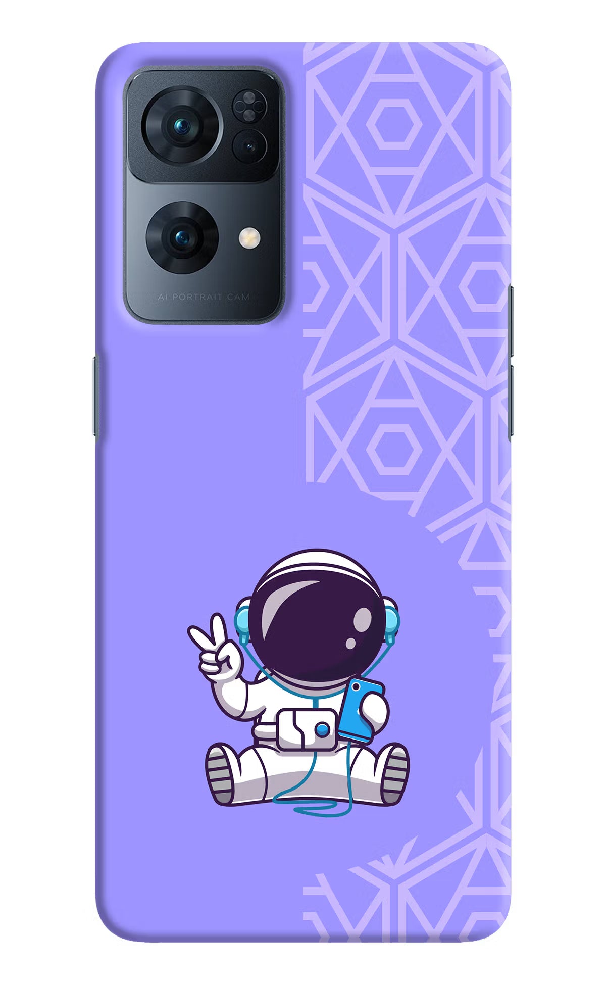 Cute Astronaut Chilling Oppo Reno7 Pro 5G Hard Case Back Cover by Casekaro