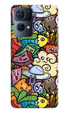 Veggie Doodle Oppo Reno7 Pro 5G Hard Case Back Cover by Casekaro