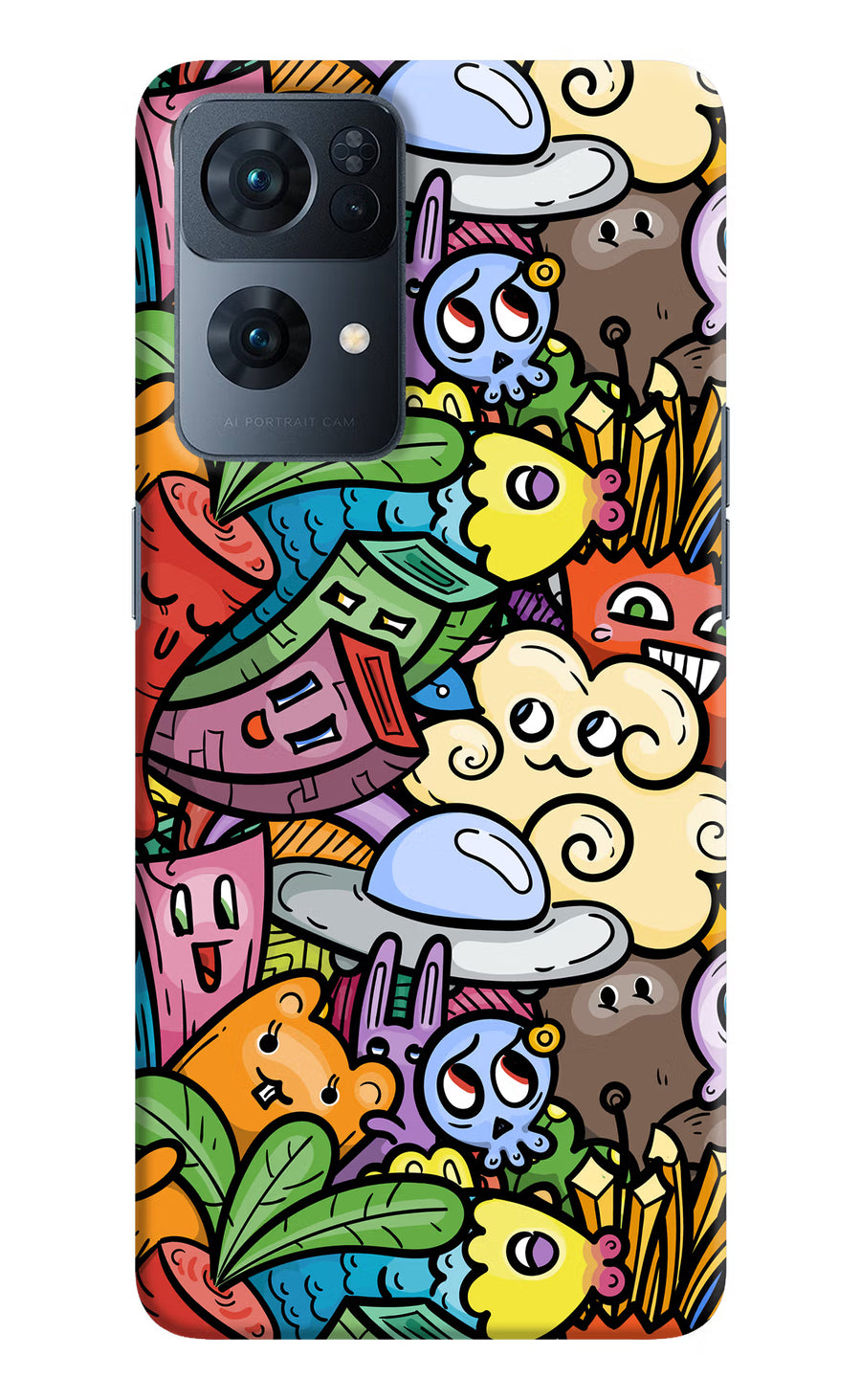 Veggie Doodle Oppo Reno7 Pro 5G Back Cover, Hard case