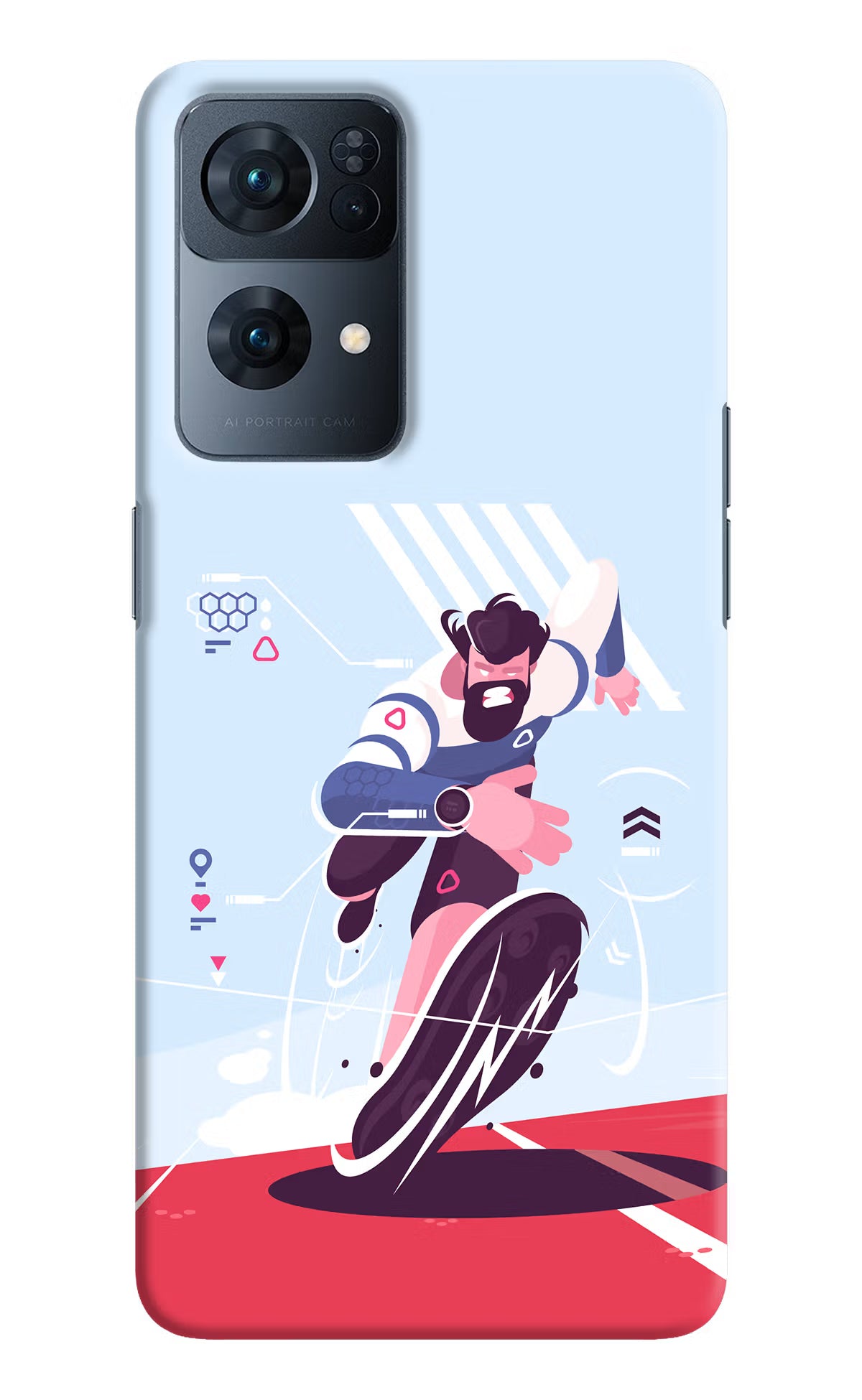 Run Pro Oppo Reno7 Pro 5G Hard Case Back Cover by Casekaro