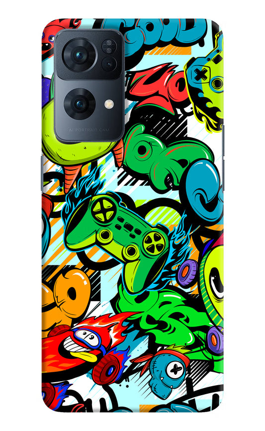 Game Doodle Oppo Reno7 Pro 5G Hard Case Back Cover by Casekaro