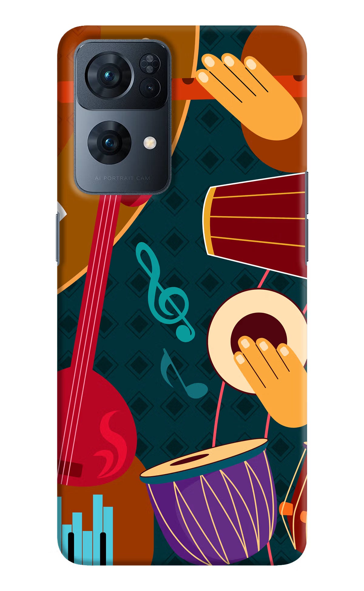 Music Instrument Oppo Reno7 Pro 5G Hard Case Back Cover by Casekaro