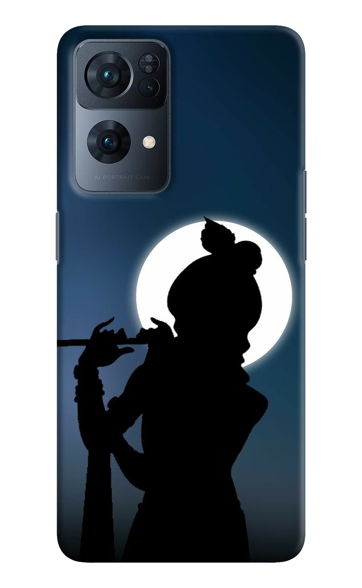 Shri Krishna Silhouette Oppo Reno7 Pro 5G Hard Case Back Cover by Casekaro