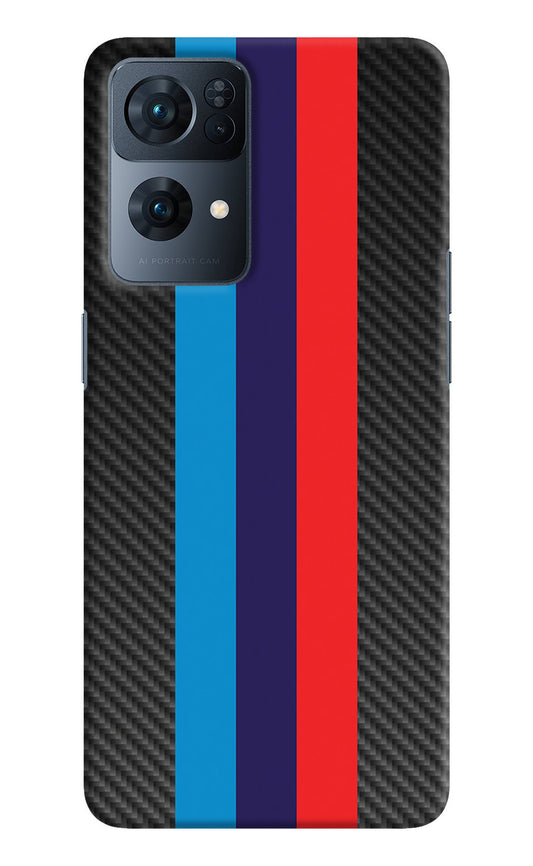 BMW Stripes Pattern Oppo Reno7 Pro 5G Back Cover