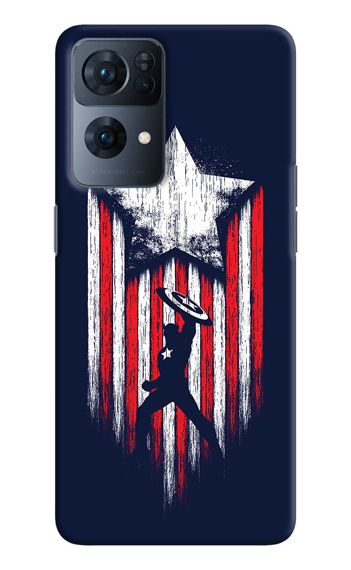 Captain America Marvel Art Oppo Reno7 Pro 5G Hard Case Back Cover by Casekaro