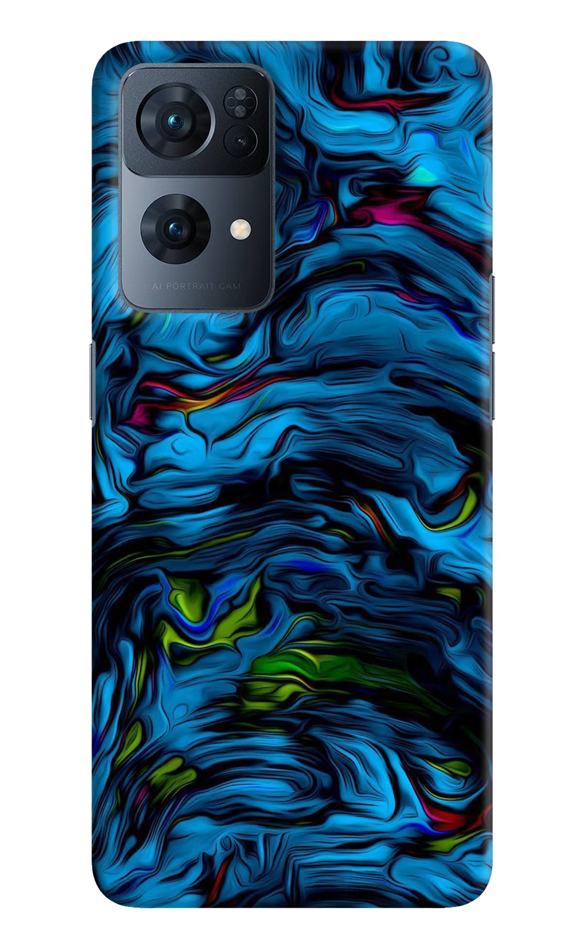 Dark Blue Abstract Oppo Reno7 Pro 5G Hard Case Back Cover by Casekaro