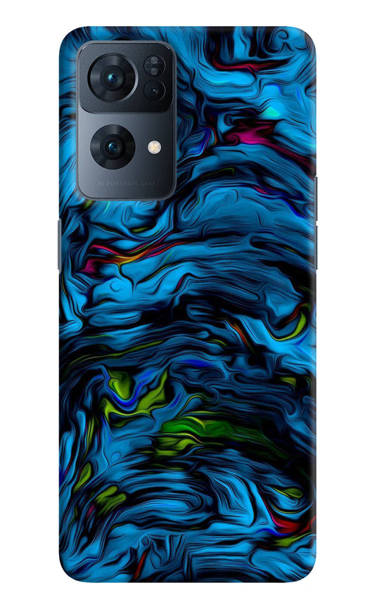 Dark Blue Abstract Oppo Reno7 Pro 5G Hard Case Back Cover by Casekaro