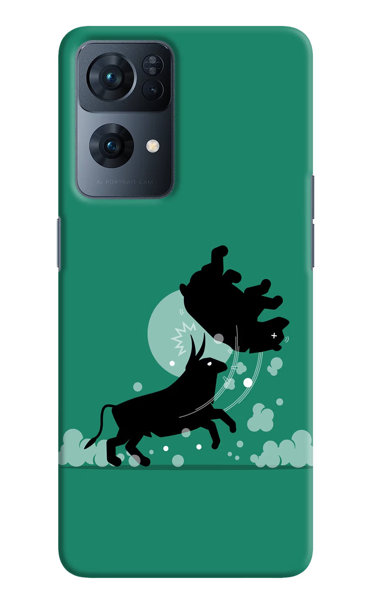 Bull Conqueror Oppo Reno7 Pro 5G Hard Case Back Cover by Casekaro