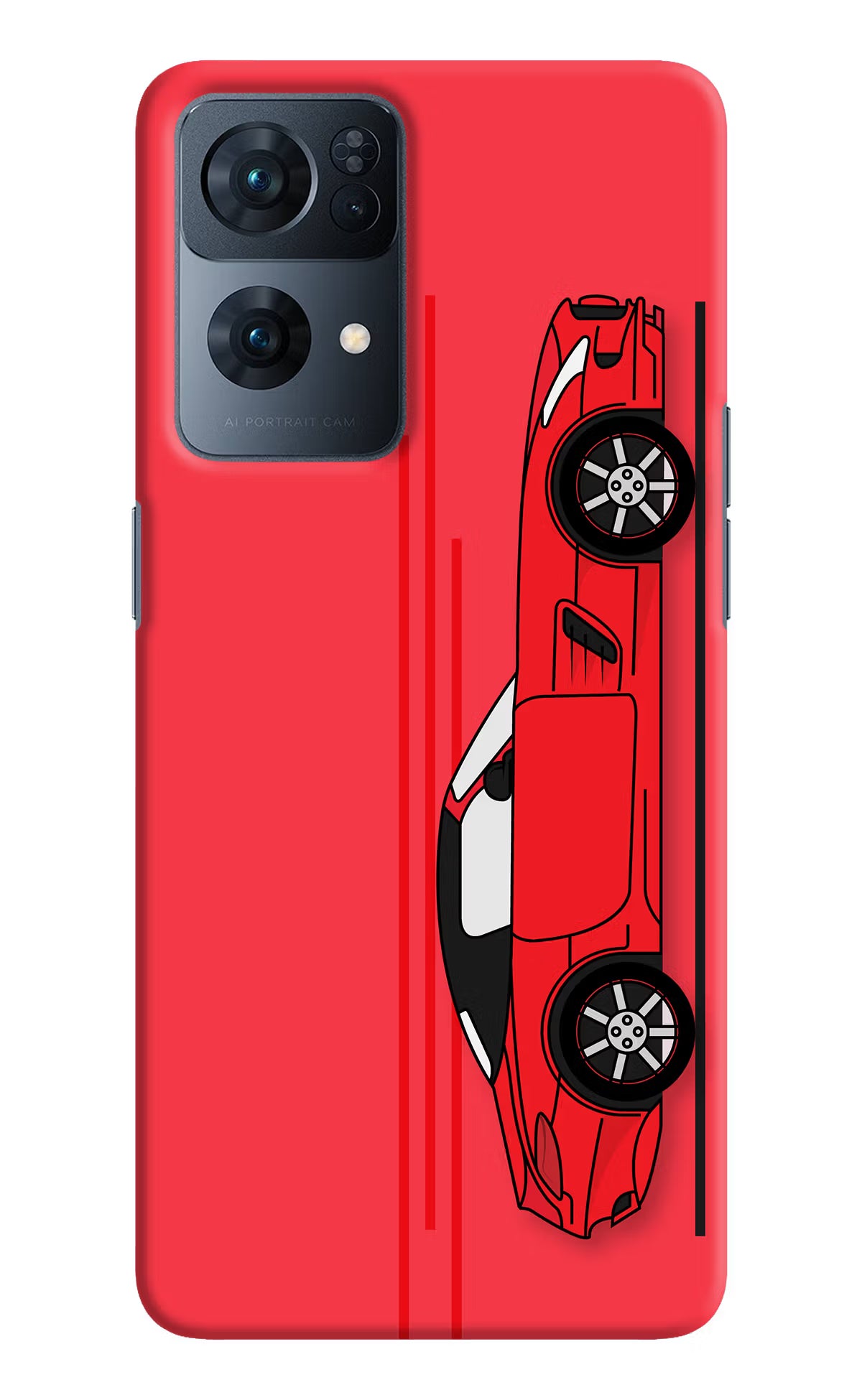 Red Velocity Oppo Reno7 Pro 5G Hard Case Back Cover by Casekaro