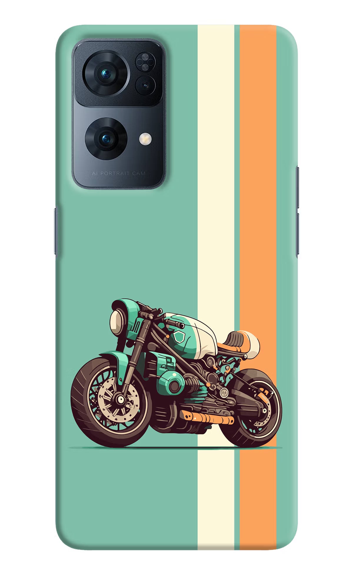 Striped Moto Drift Oppo Reno7 Pro 5G Hard Case Back Cover by Casekaro