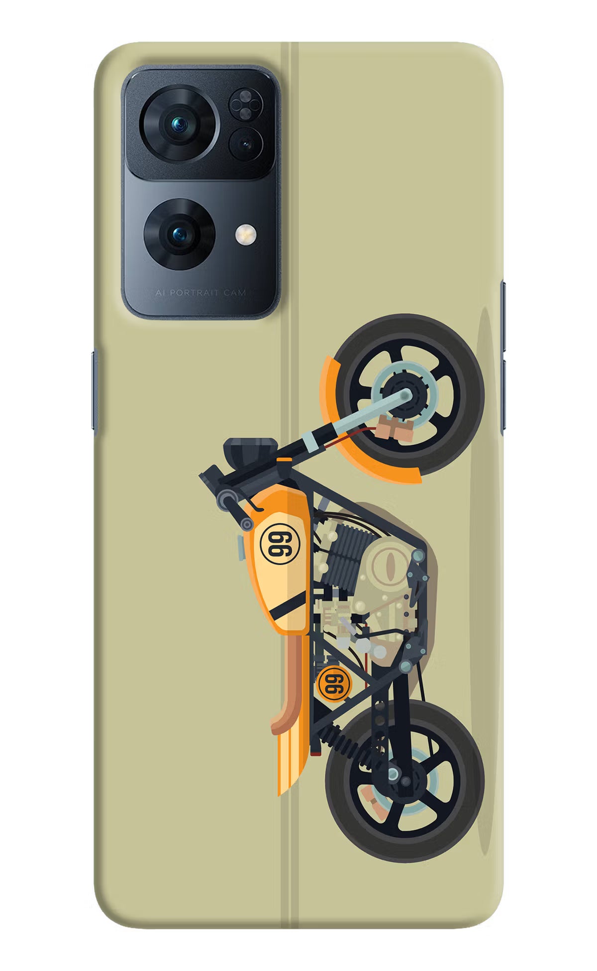 Vertical Speedster Oppo Reno7 Pro 5G Hard Case Back Cover by Casekaro