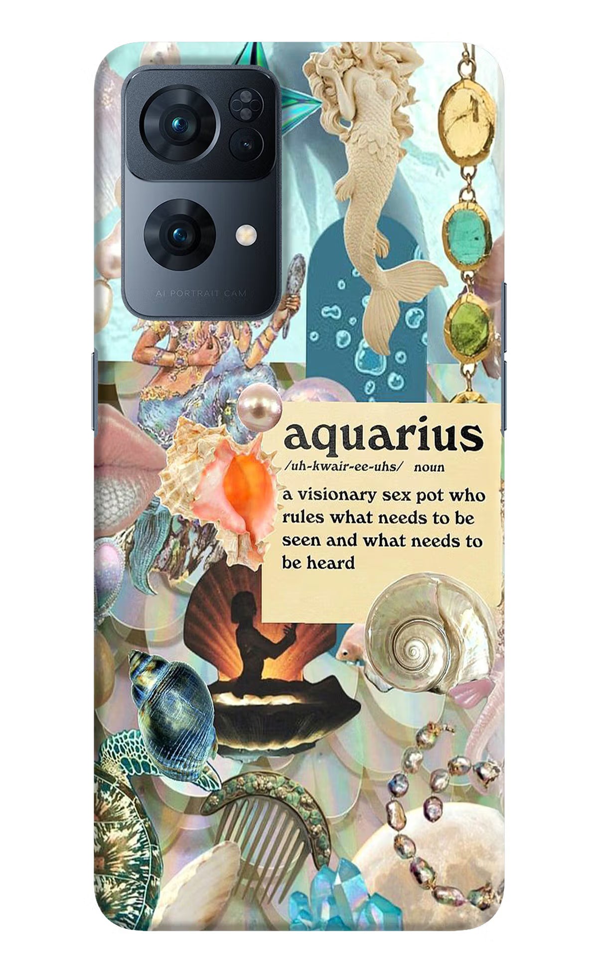Aquarius Zodiac Oppo Reno7 Pro 5G Hard Case Back Cover by Casekaro