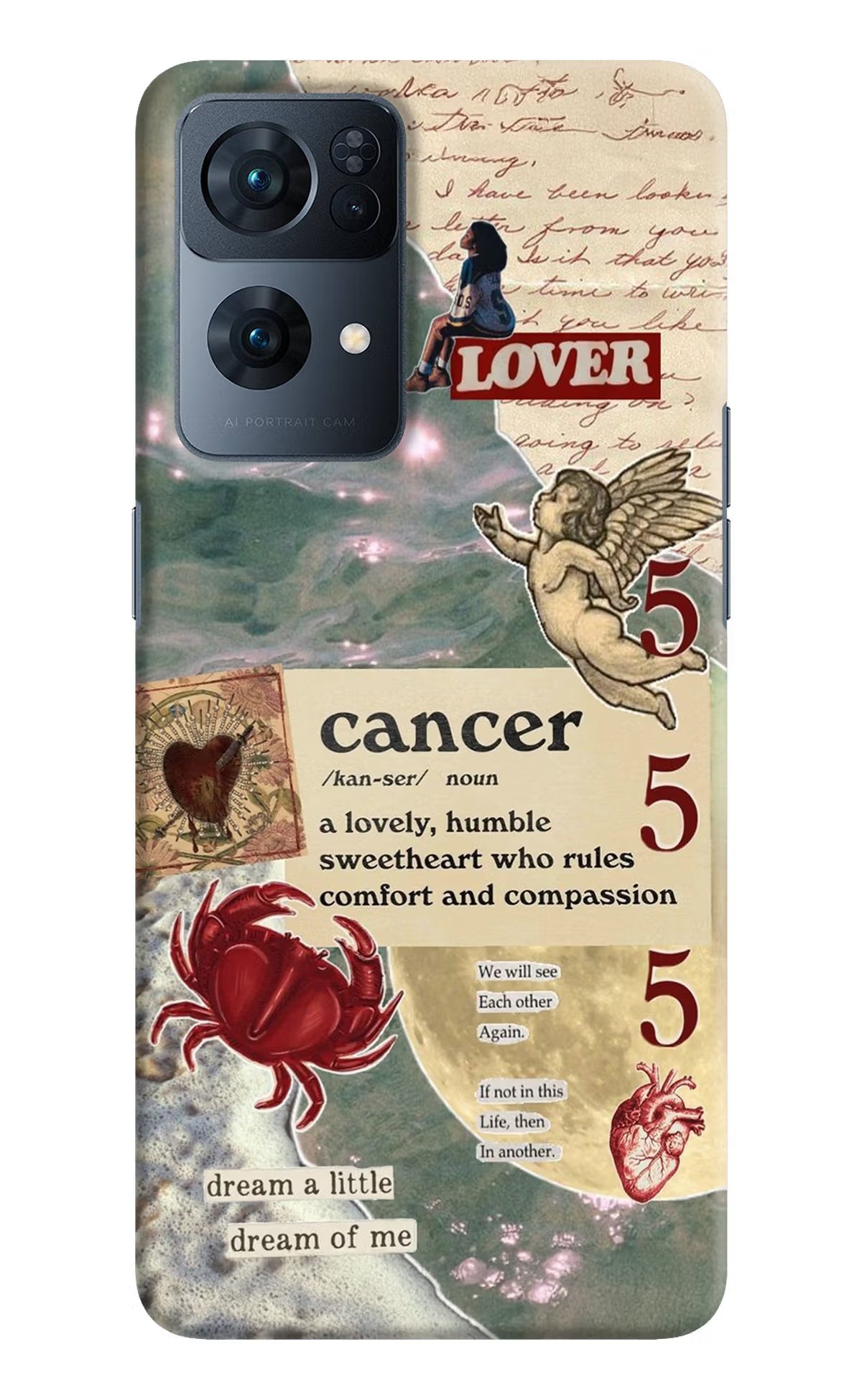 Cancer Zodiac Oppo Reno7 Pro 5G Hard Case Back Cover by Casekaro