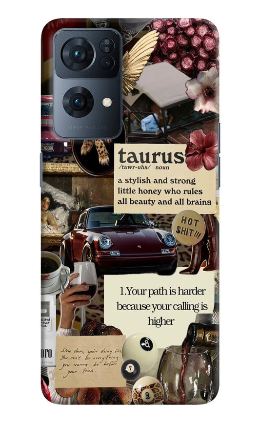 Taurus Zodiac Oppo Reno7 Pro 5G Hard Case Back Cover by Casekaro