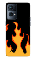 Fired Up – Black Oppo Reno7 Pro 5G Hard Case Back Cover by Casekaro