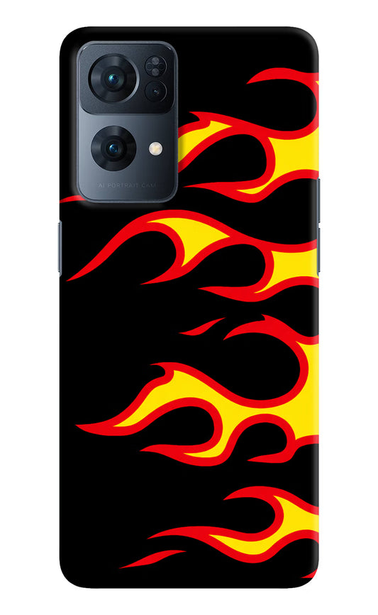 Side Sweep Flames Oppo Reno7 Pro 5G Hard Case Back Cover by Casekaro