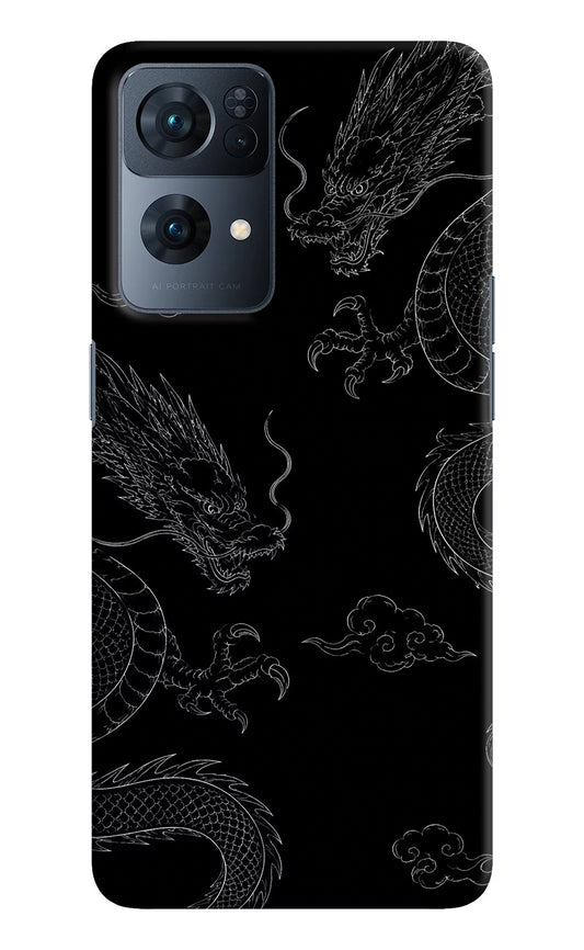 Twin Dragons Oppo Reno7 Pro 5G Hard Case Back Cover by Casekaro