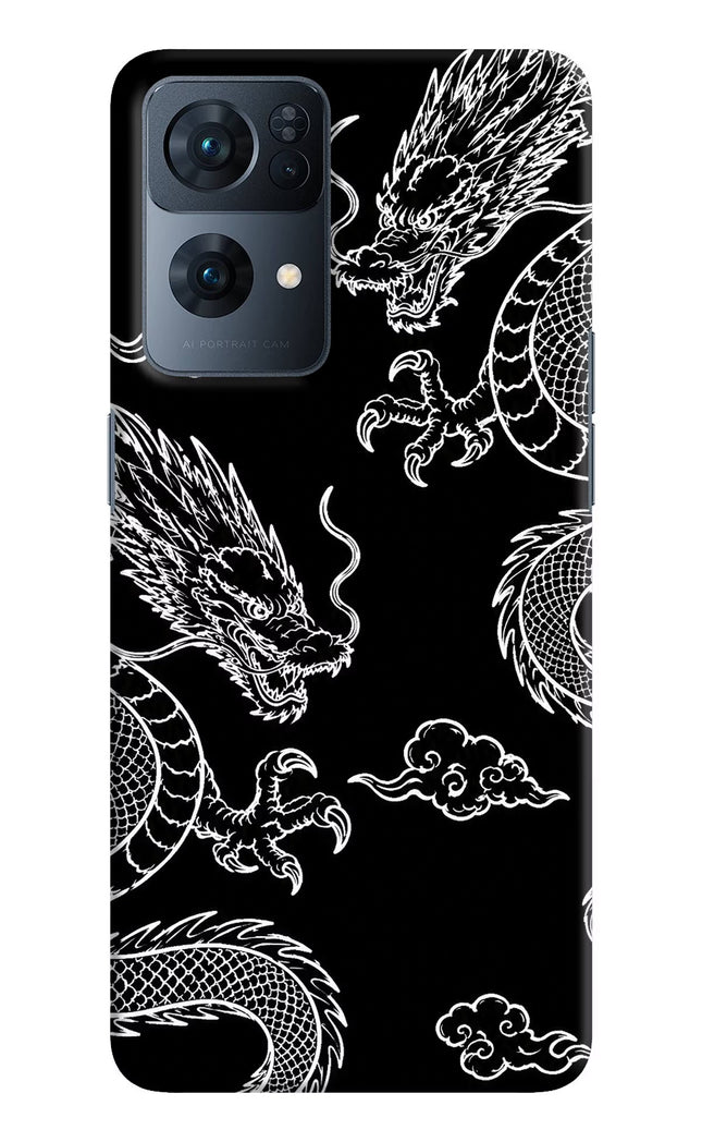 Twin Dragons Oppo Reno7 Pro 5G Hard Case Back Cover by Casekaro