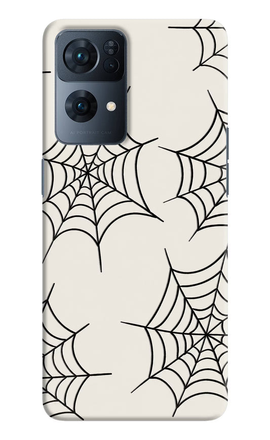 Spider Web Oppo Reno7 Pro 5G Hard Case Back Cover by Casekaro