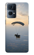 Skydiving Cow Oppo Reno7 Pro 5G Hard Case Back Cover by Casekaro