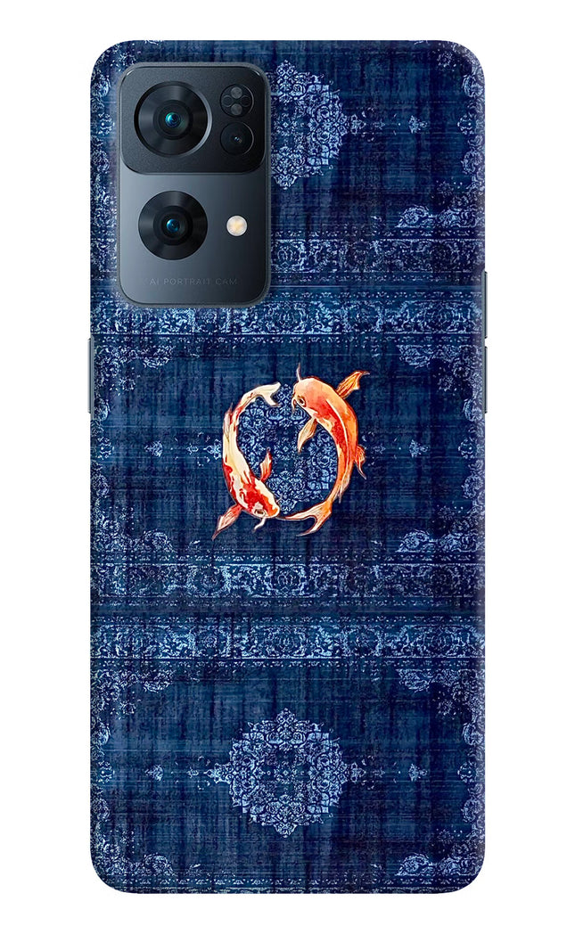 Koi Blue Oppo Reno7 Pro 5G Hard Case Back Cover by Casekaro