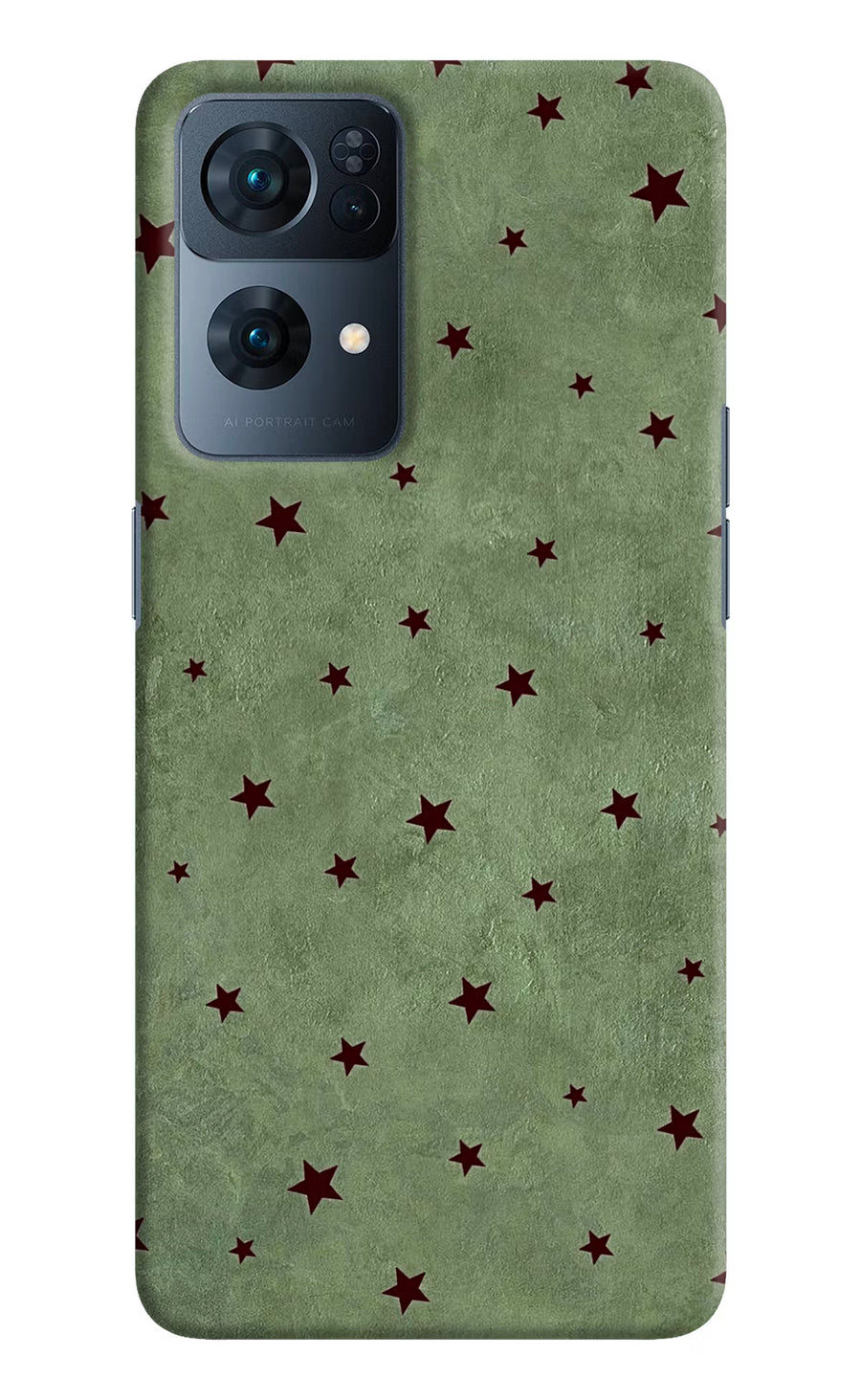 Green Stars Oppo Reno7 Pro 5G Back Cover, Hard case