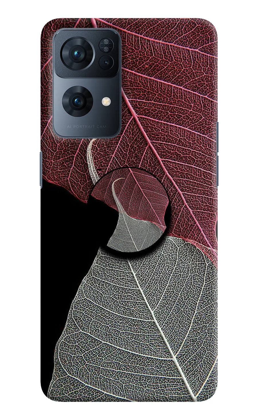 Leaf Pattern Oppo Reno7 Pro 5G Pop Case, Hard case