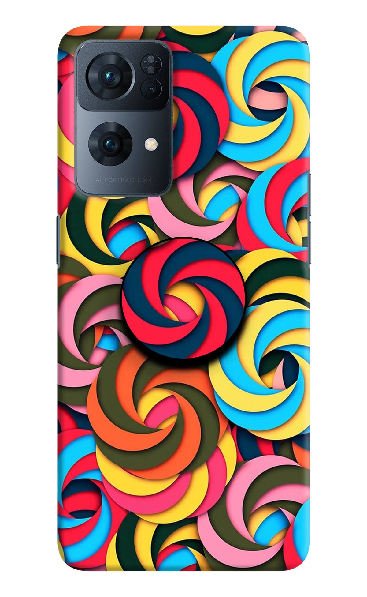 Spiral Pattern Oppo Reno7 Pro 5G Pop Case by Casekaro