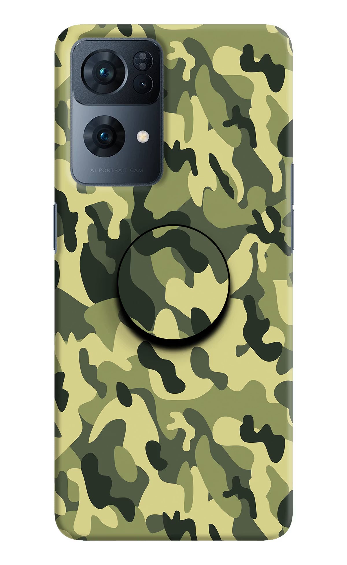 Camouflage Oppo Reno7 Pro 5G Pop Case by Casekaro