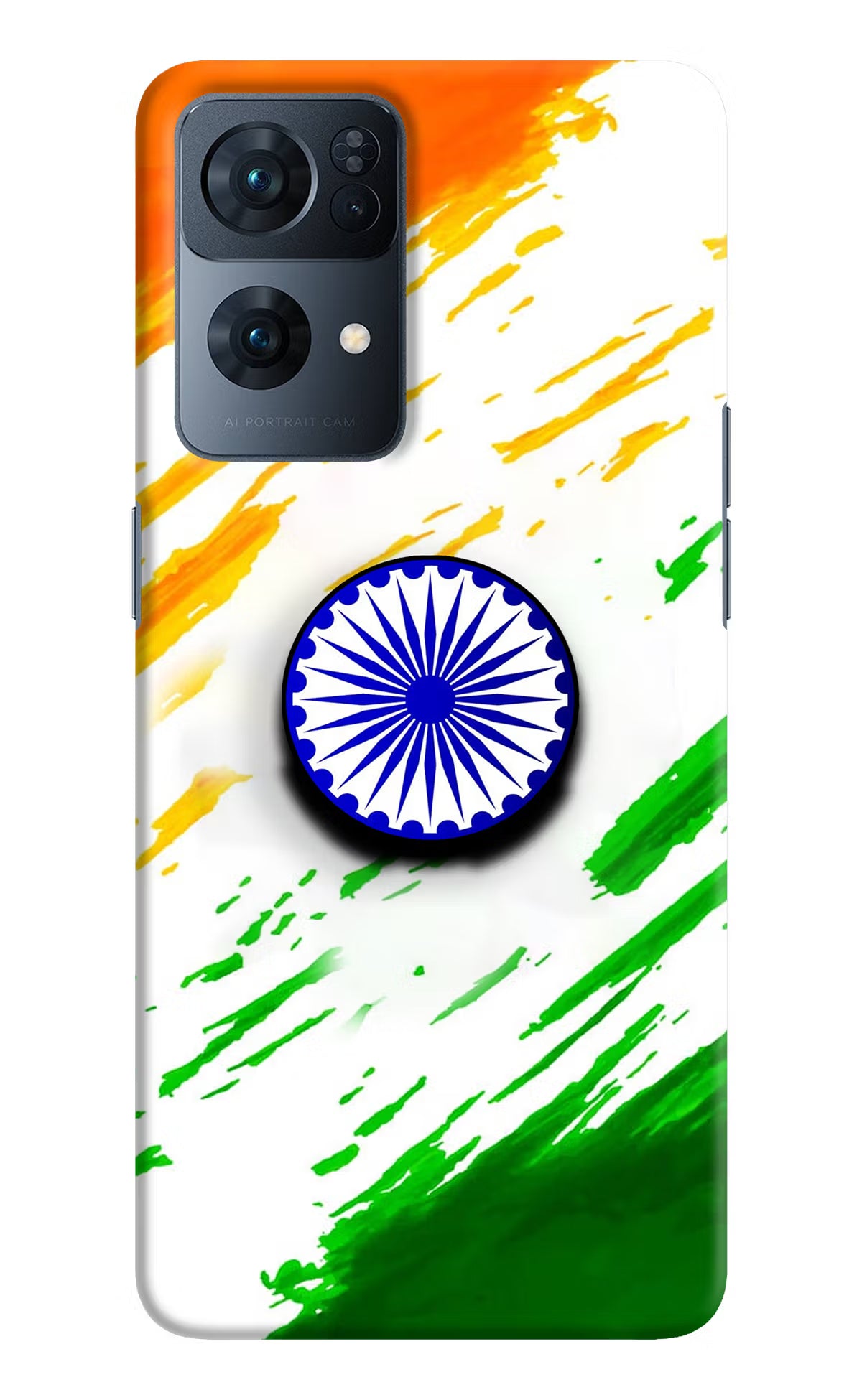 Indian Flag Ashoka Chakra Oppo Reno7 Pro 5G Pop Case by Casekaro