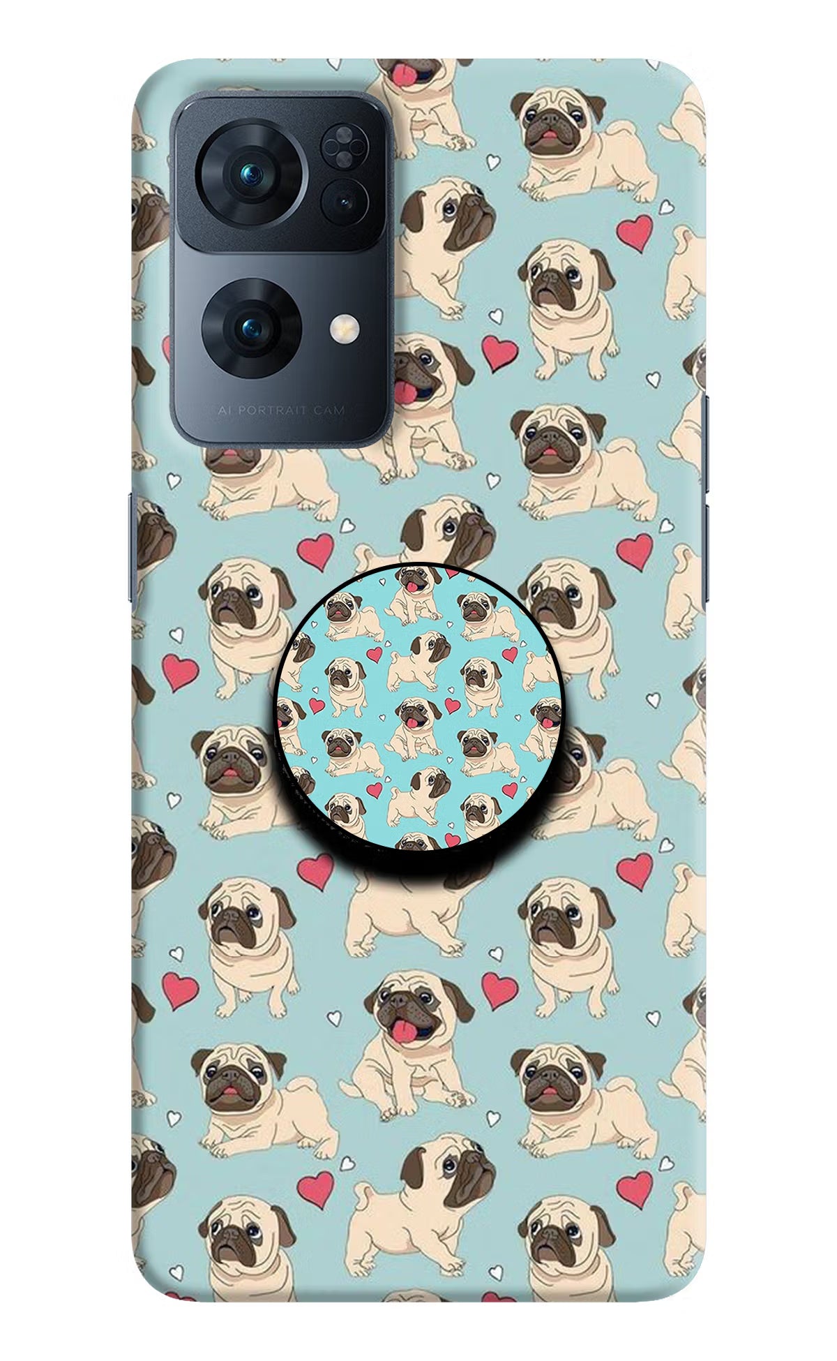 Pug Dog Oppo Reno7 Pro 5G Pop Case by Casekaro