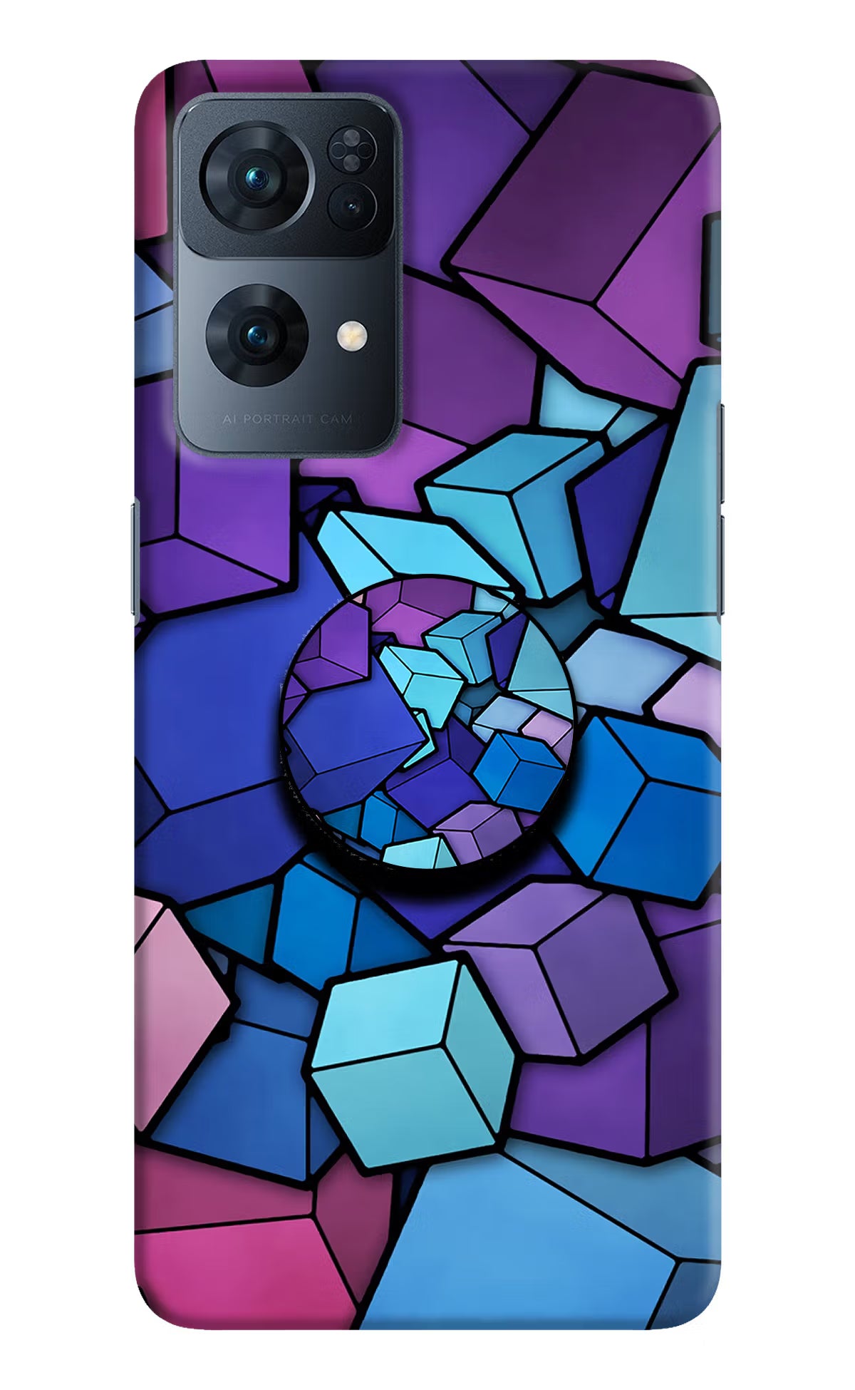 Cubic Abstract Oppo Reno7 Pro 5G Pop Case by Casekaro