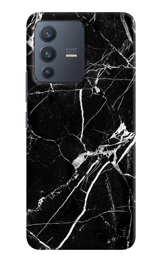 Black Marble Pattern Vivo V23 5G Hard Case Back Cover by Casekaro