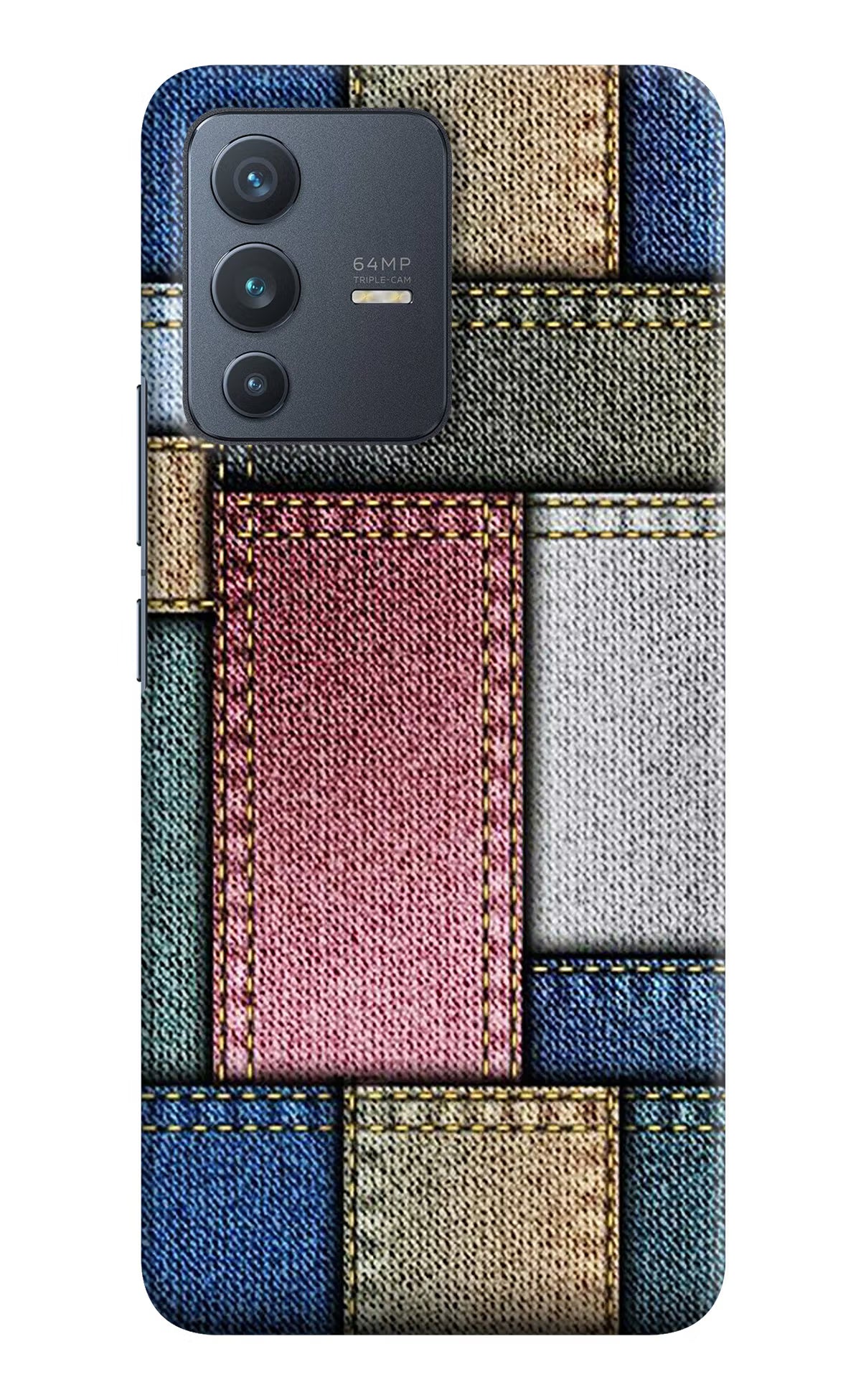 Multicolor Jeans Vivo V23 5G Hard Case Back Cover by Casekaro