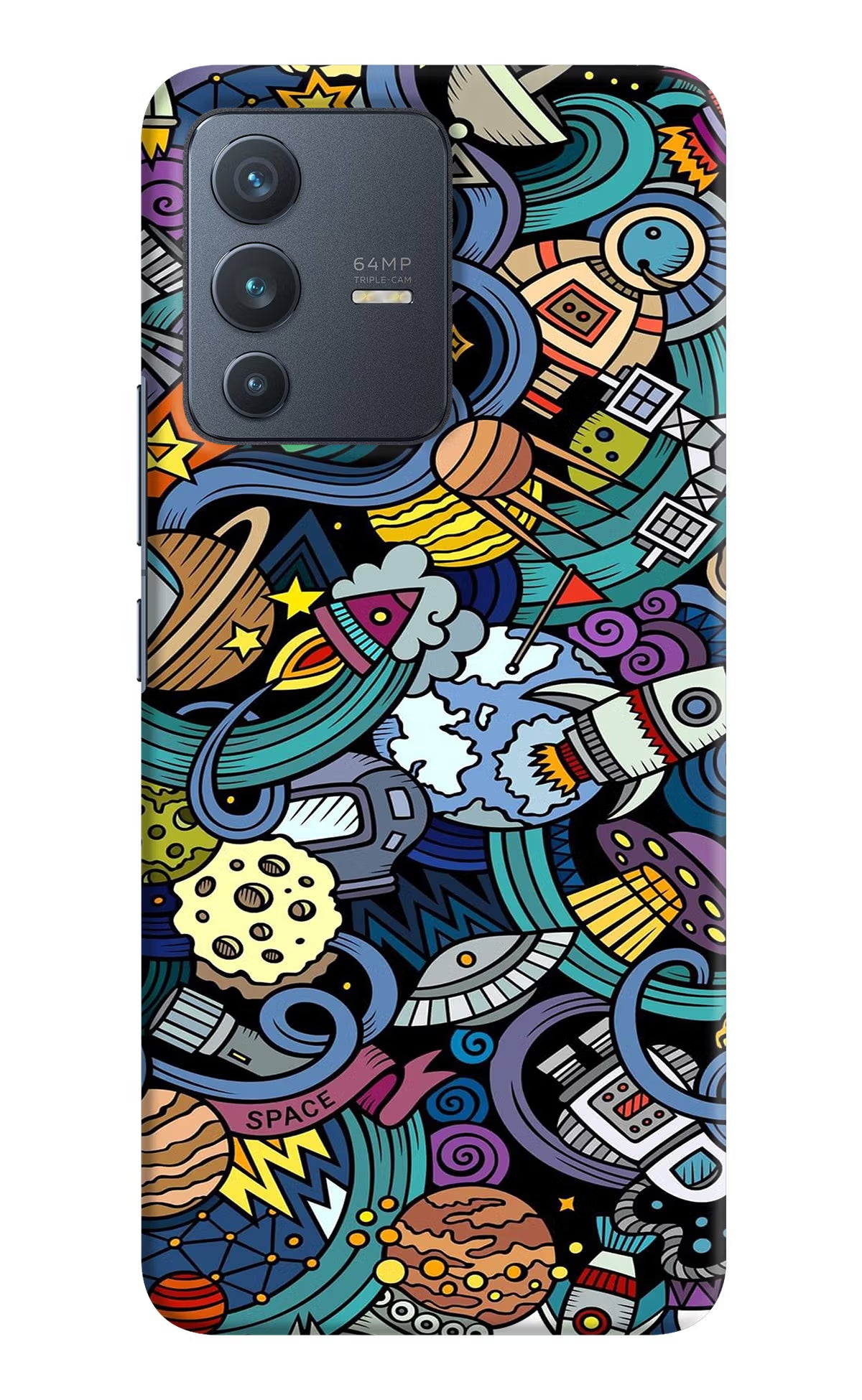 Space Abstract Vivo V23 5G Hard Case Back Cover by Casekaro