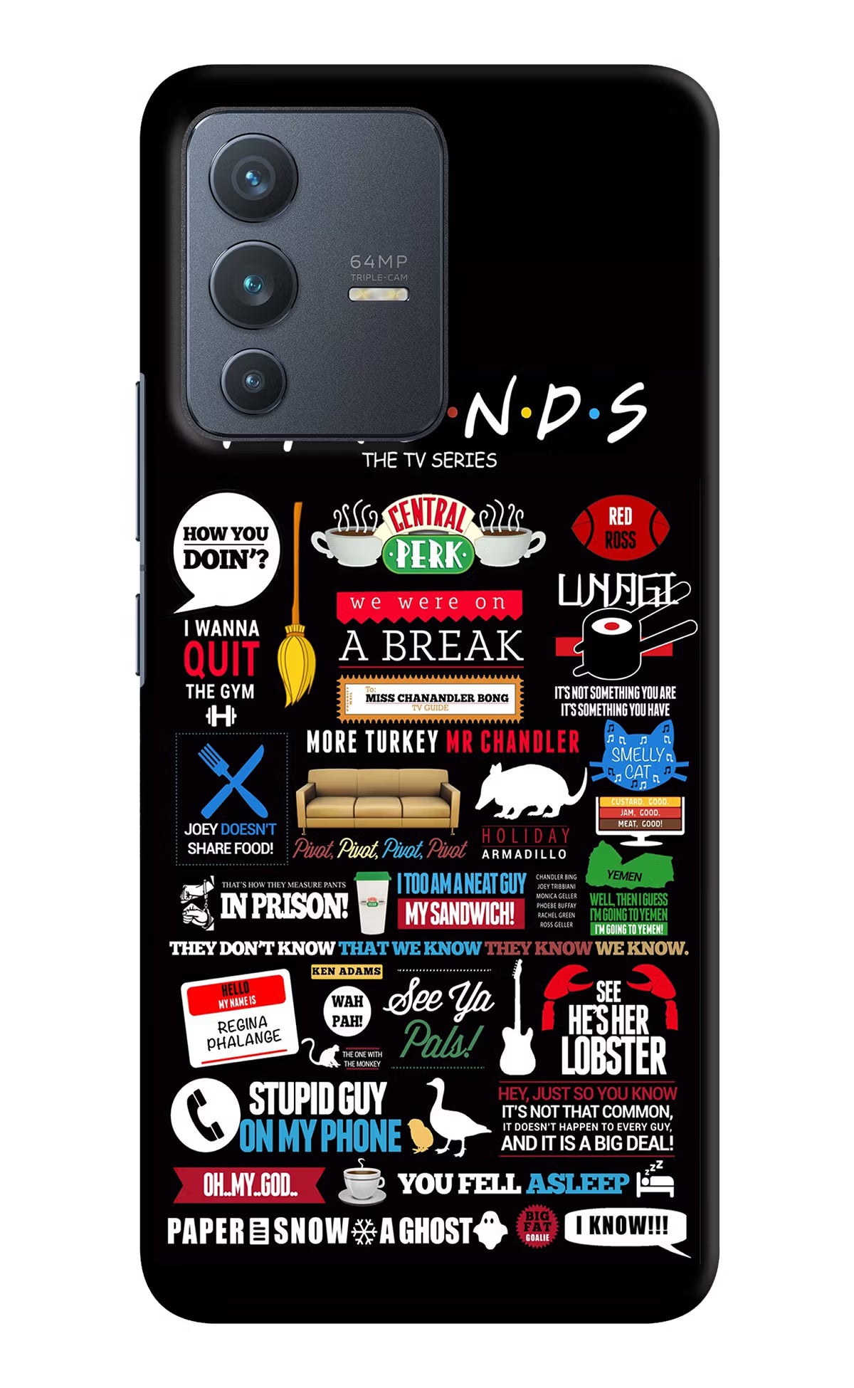 FRIENDS Vivo V23 5G Hard Case Back Cover by Casekaro