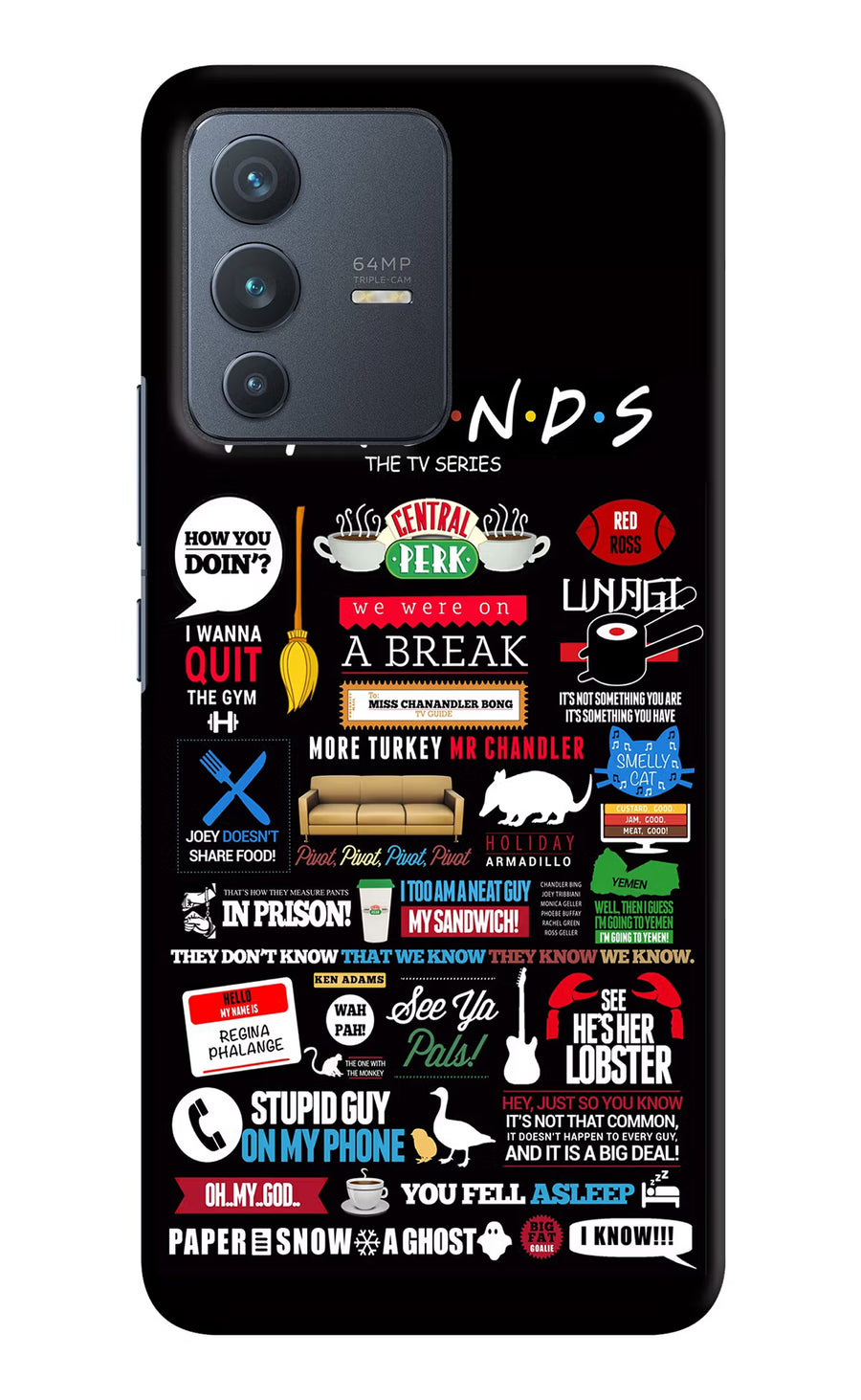 FRIENDS Vivo V23 5G Back Cover, Hard case