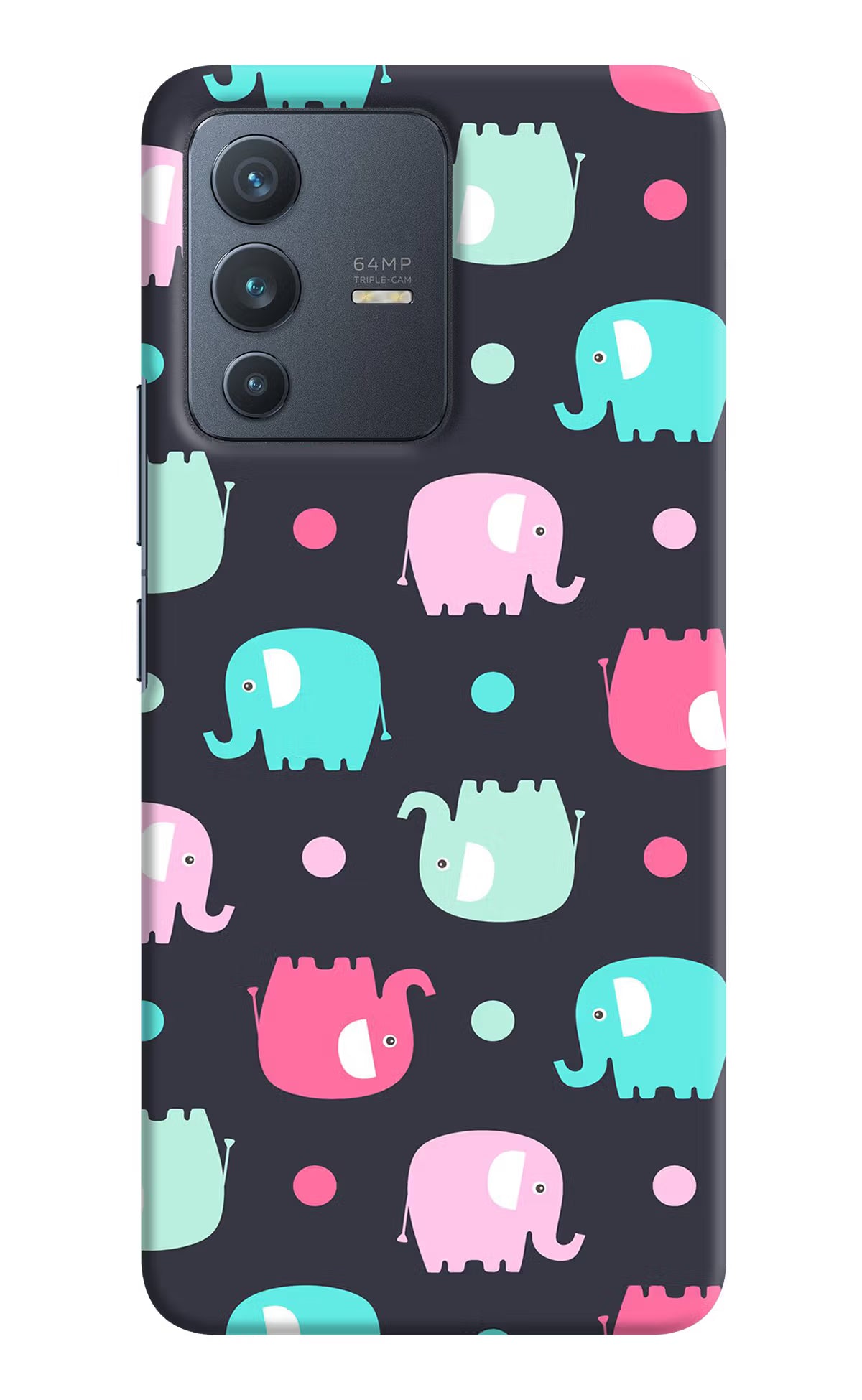 Elephants Vivo V23 5G Hard Case Back Cover by Casekaro