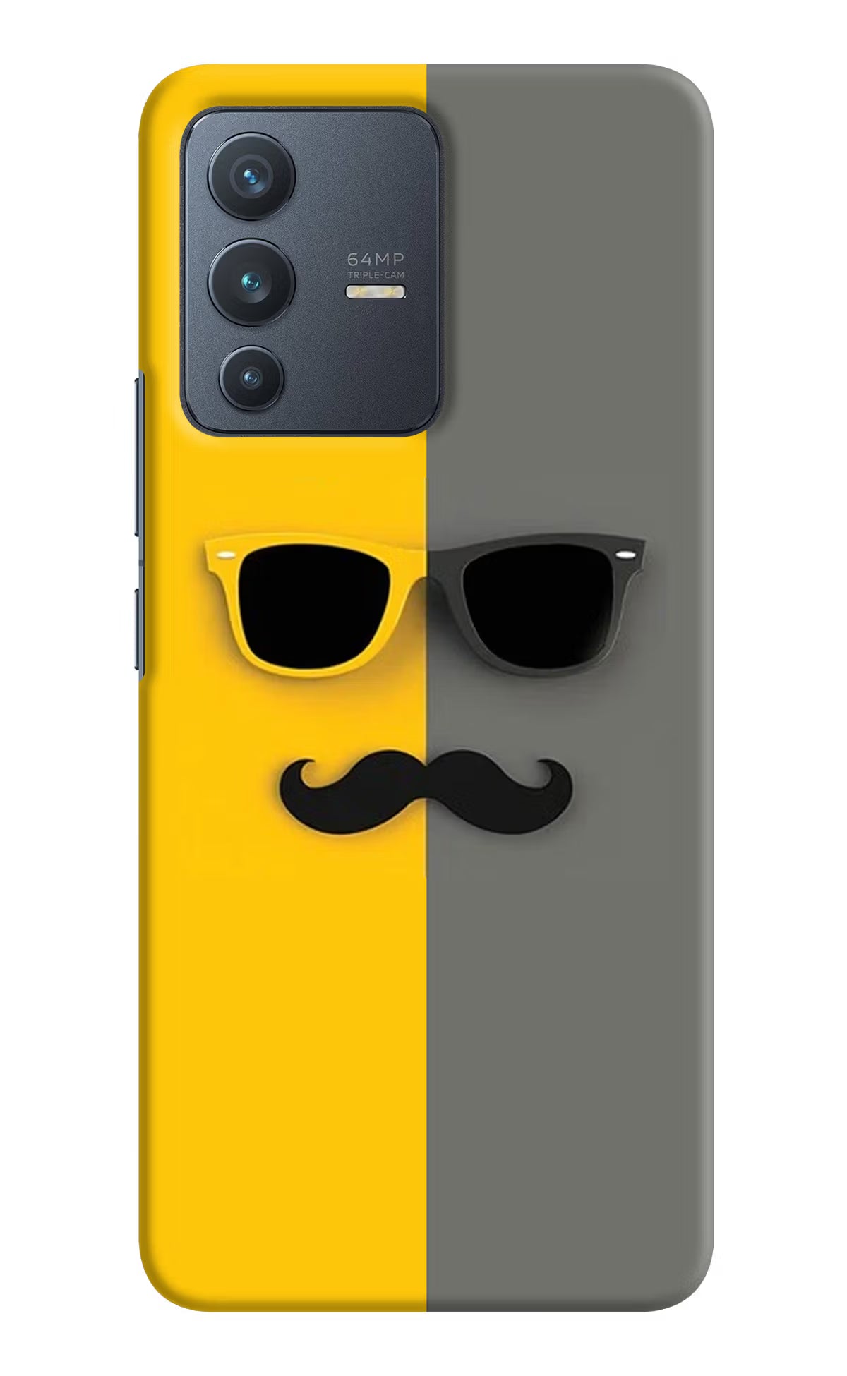 Sunglasses with Mustache Vivo V23 5G Hard Case Back Cover by Casekaro