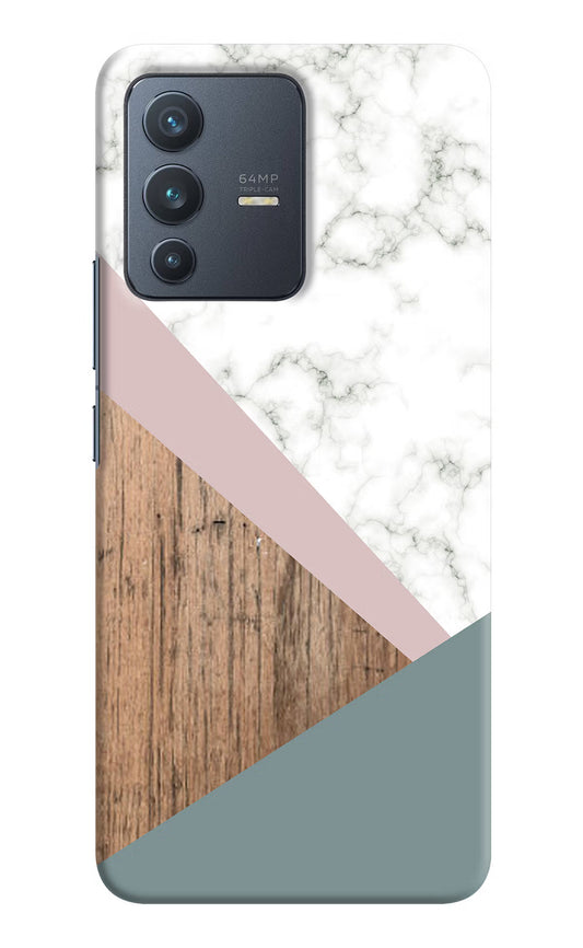 Marble wood Abstract Vivo V23 5G Hard Case Back Cover by Casekaro