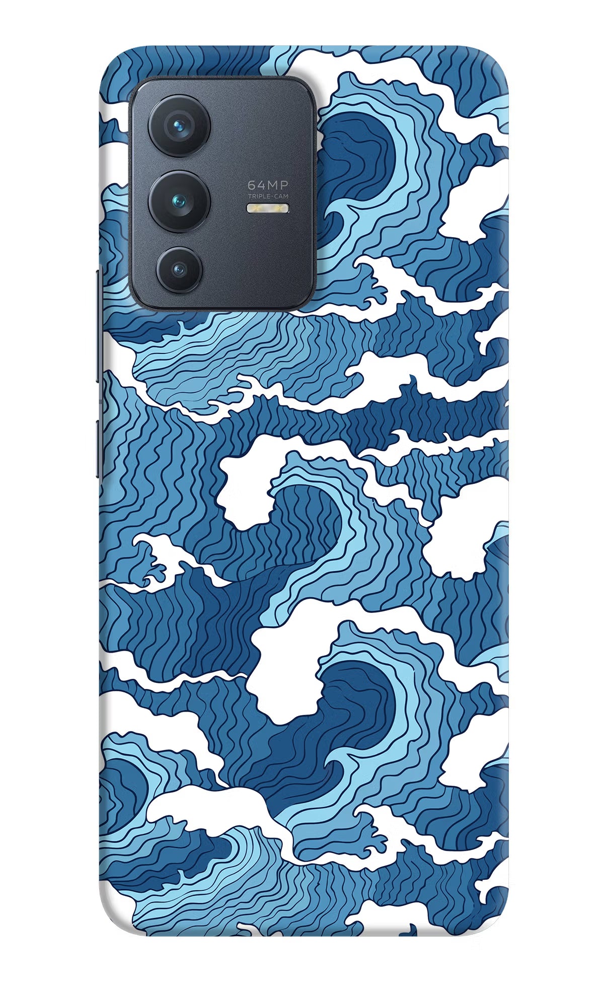 Blue Waves Vivo V23 5G Hard Case Back Cover by Casekaro